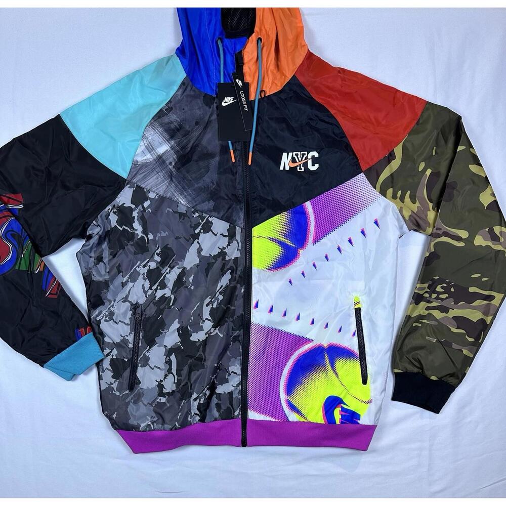 Nike Sportswear NSW NYC sz L PATCHWORK WHAT THE WINDRUNNER JACKET